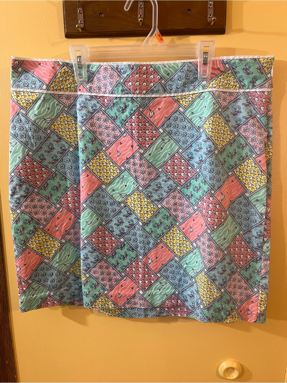 Vineyard Vines Pastel Fish Patchwork Mini Skirt Size 14
